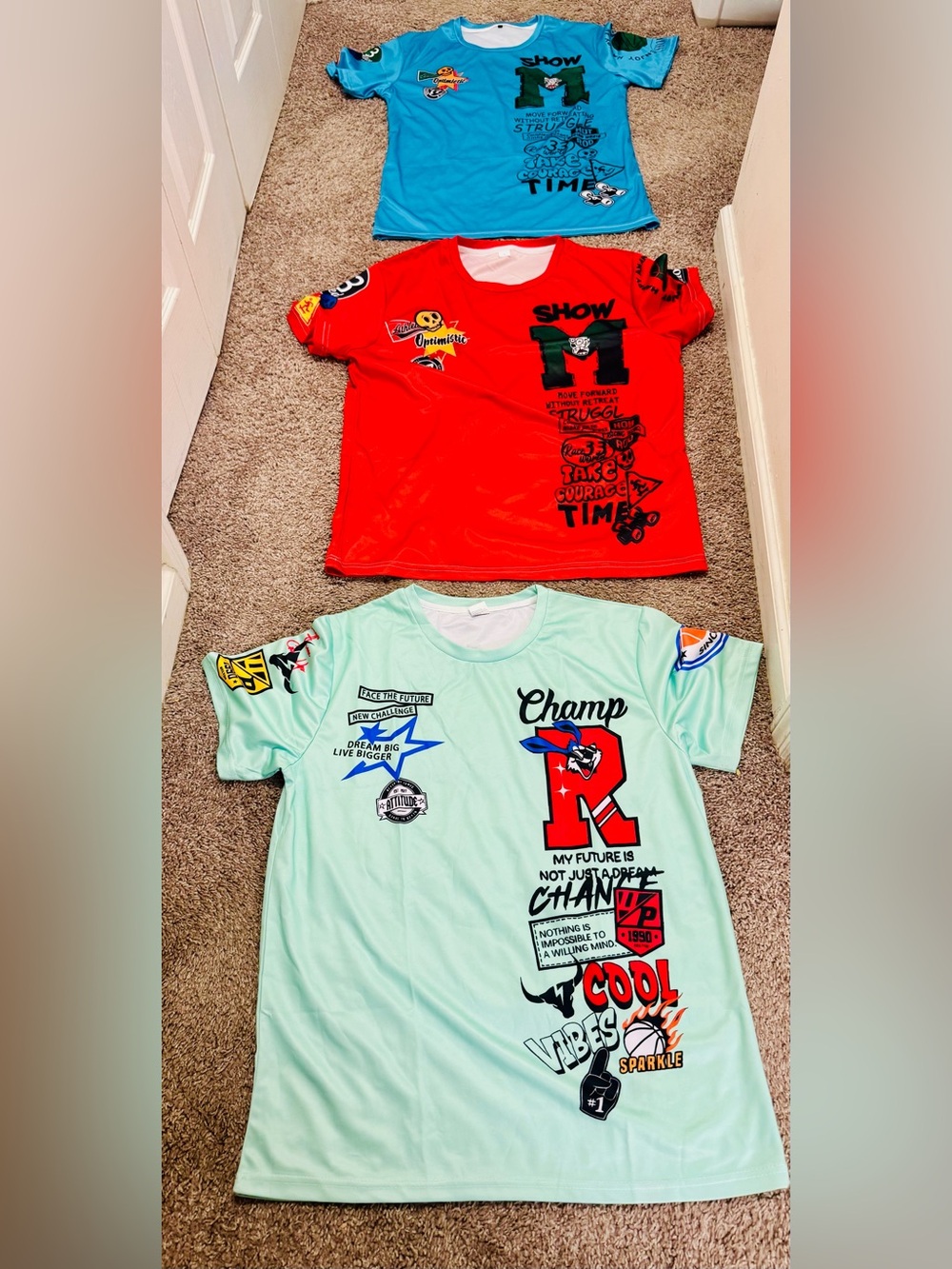 Manfinity Joysei Men's Slogan Print Crew Neck Short Sleeve Shirt Graphic Tees